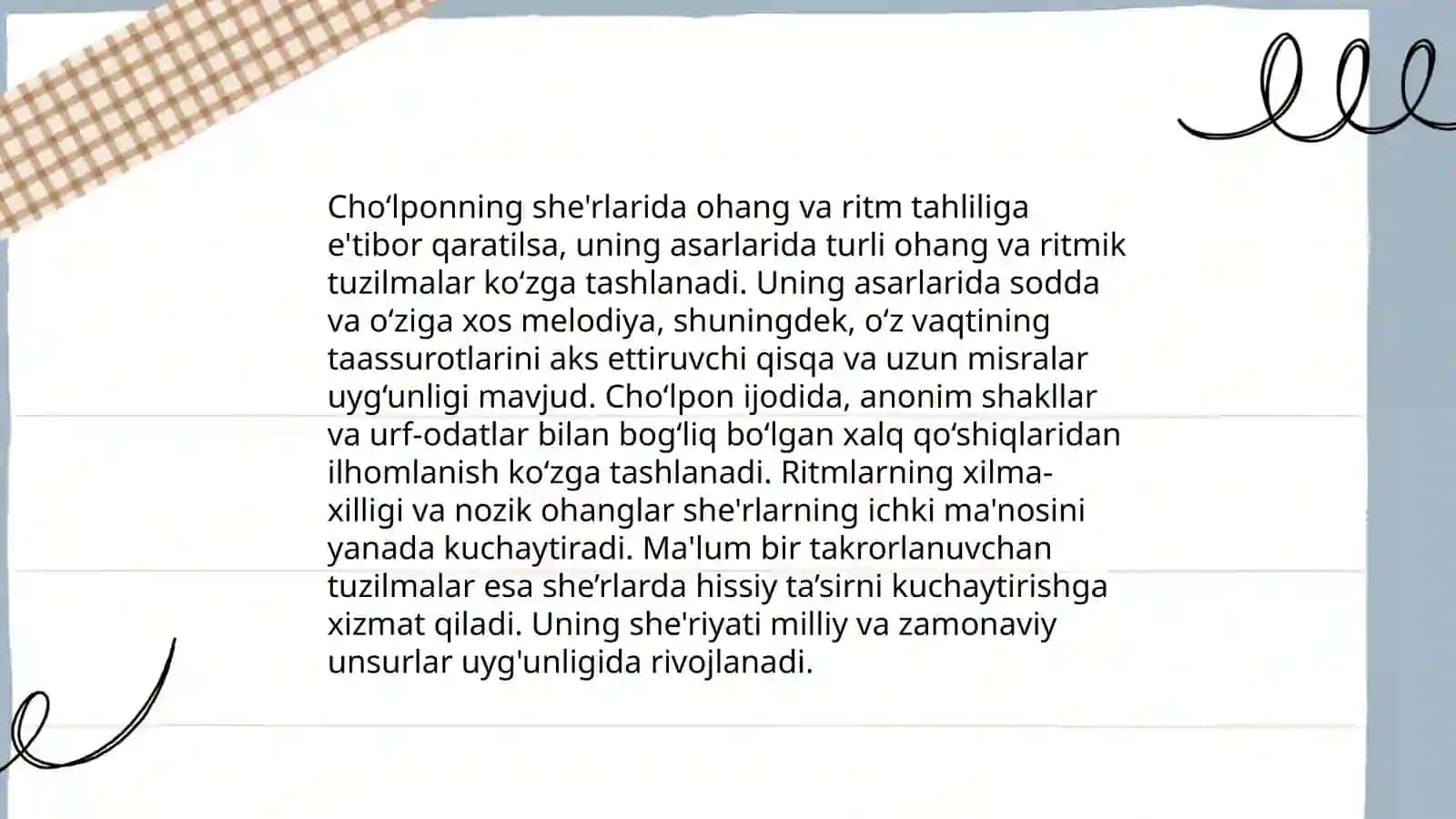 Choʻlponning sheʼrlarini ifodali oʻqish va tahlil qilish 4