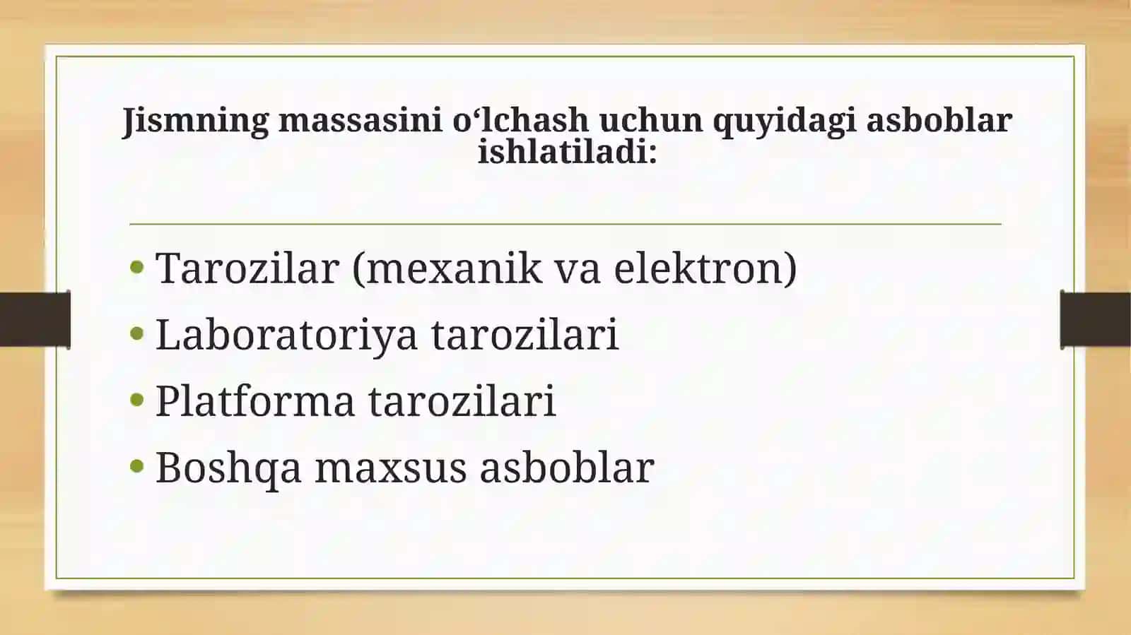 Jismning massasini o‘lchash 4