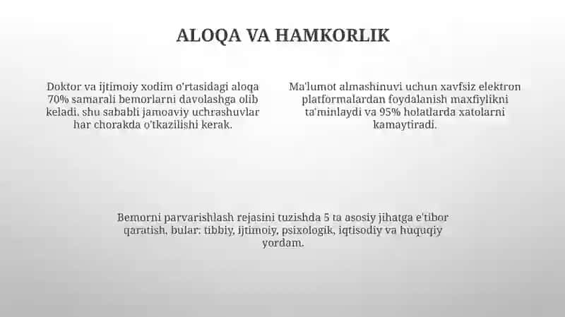 Shifokor va ijtimoiy ish hodimining o'zaro ta'siri 4