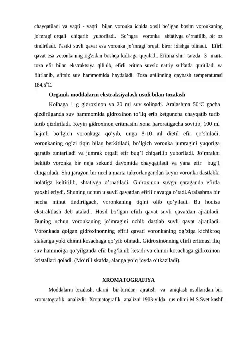 NAFTALINNI SUBLIMATSIYA USULI BILAN TOZALASH 4