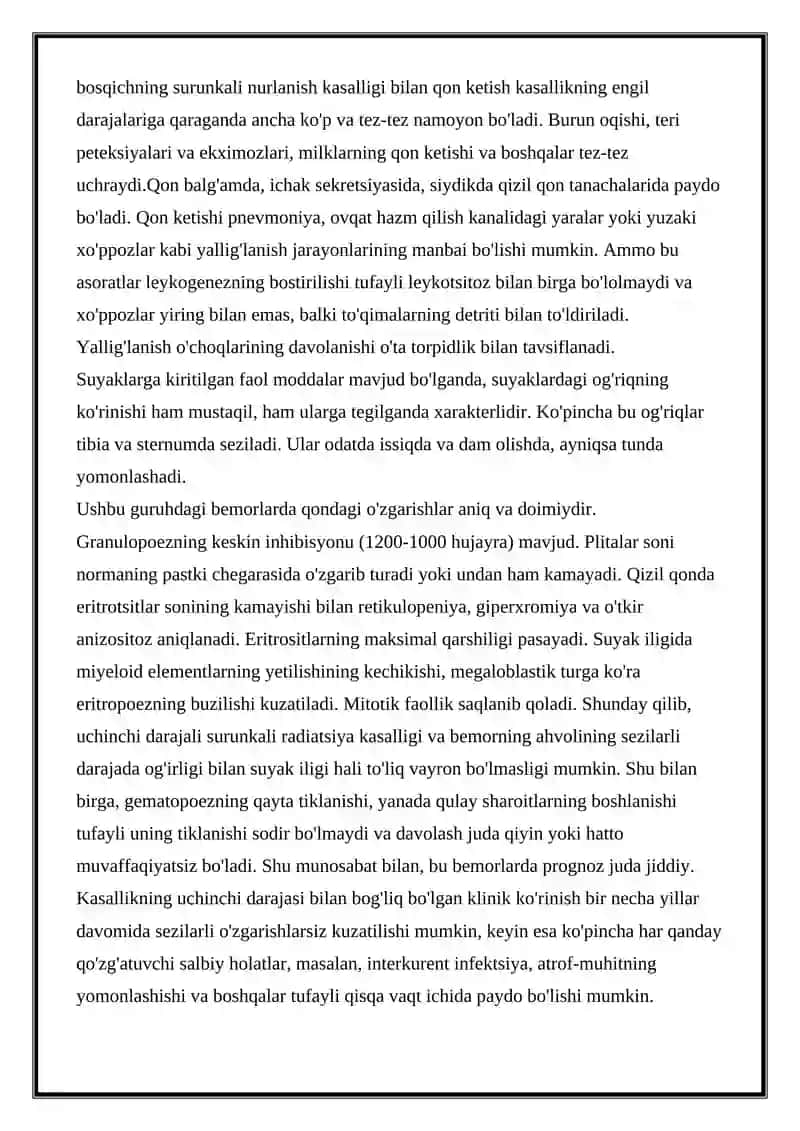 Surunkali nurlanish kasalligi 4