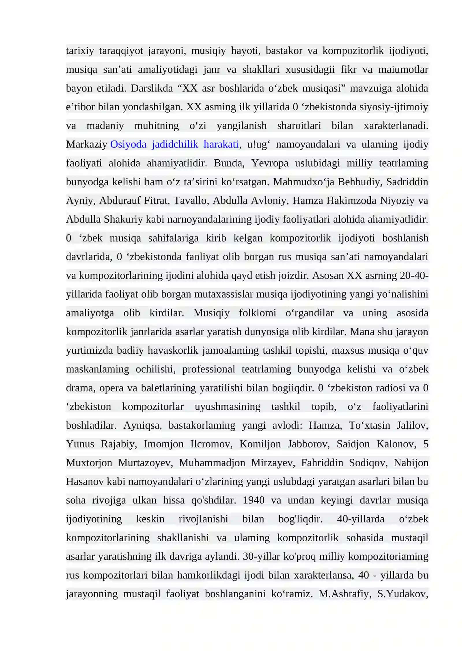 Musiqa tarixi, mumtoz musiqa san'ati, shashmaqom tarixi, Yunus Rajabiy hayoti va ijodi bilan bog'liq 4