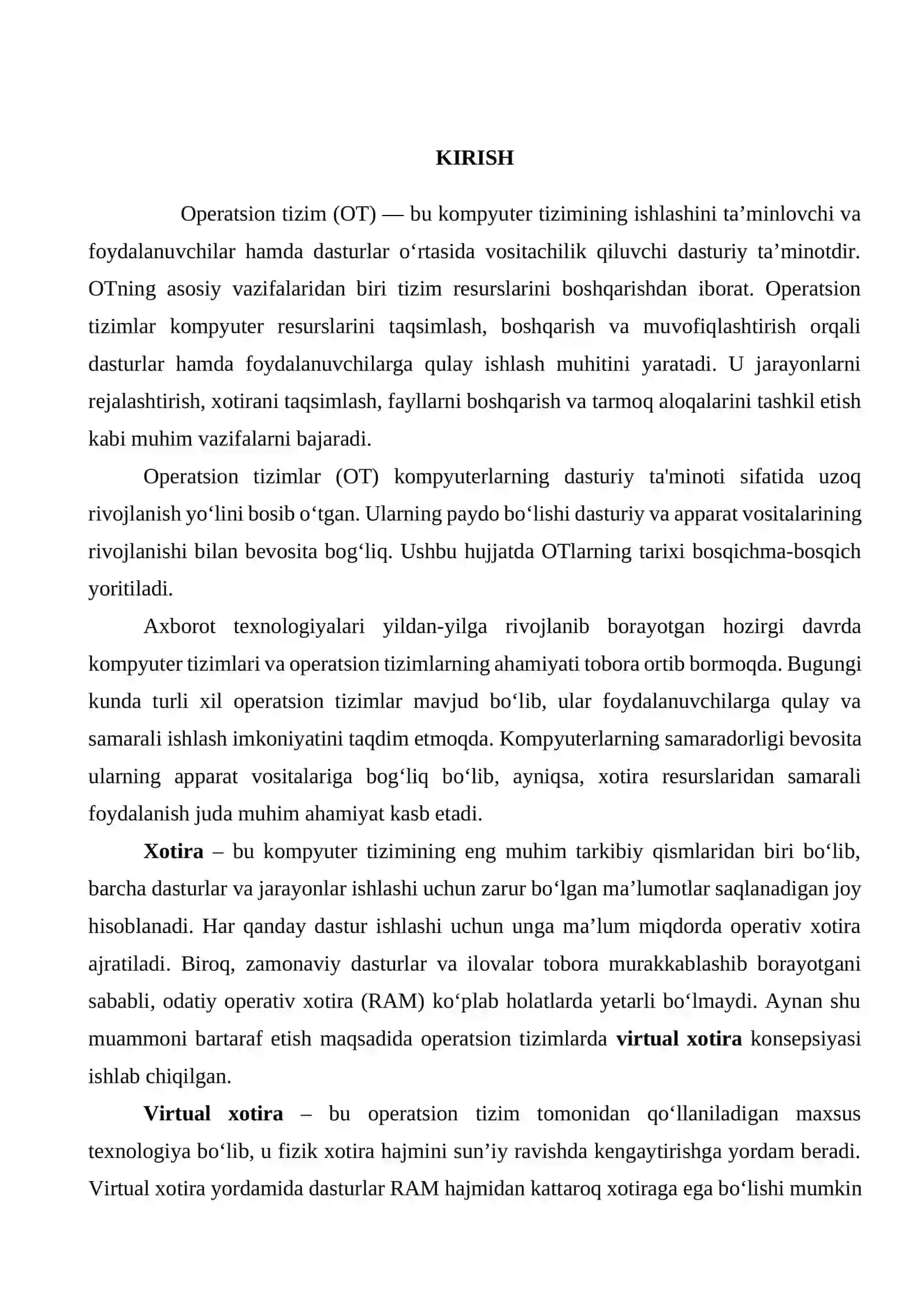 Operatsion tizimlarda resurs tushunchasi, resurslarni sinflashtirish 4