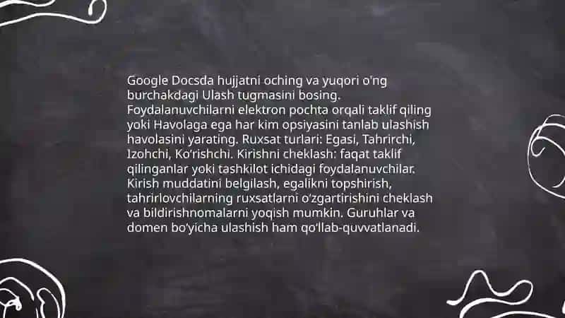 Google Docsda hujjatni birgalikda tahrirlash 4