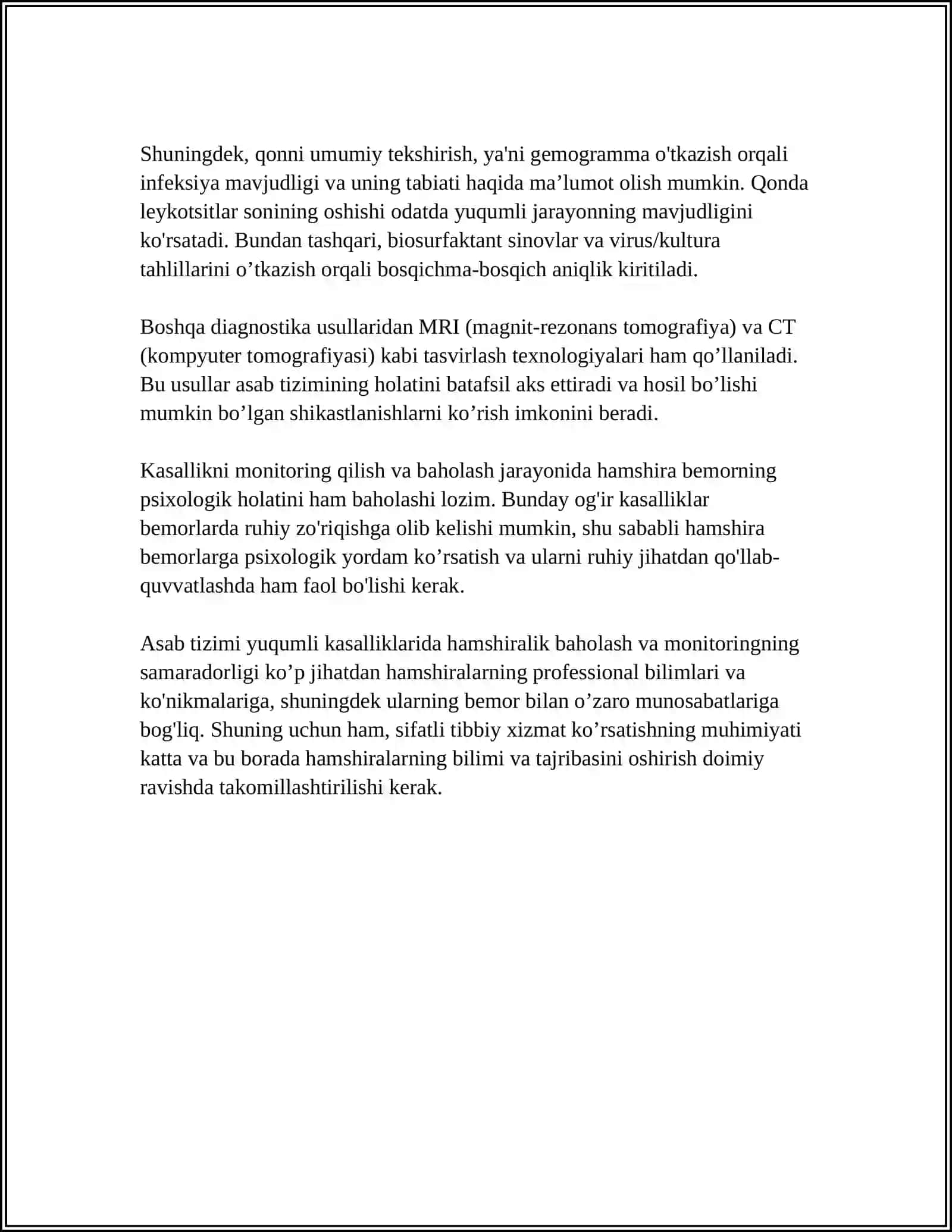 ASAB TIZIMI YUQUMLI KASALLIKLARIDA HAMSHIRALIK ISHI 4