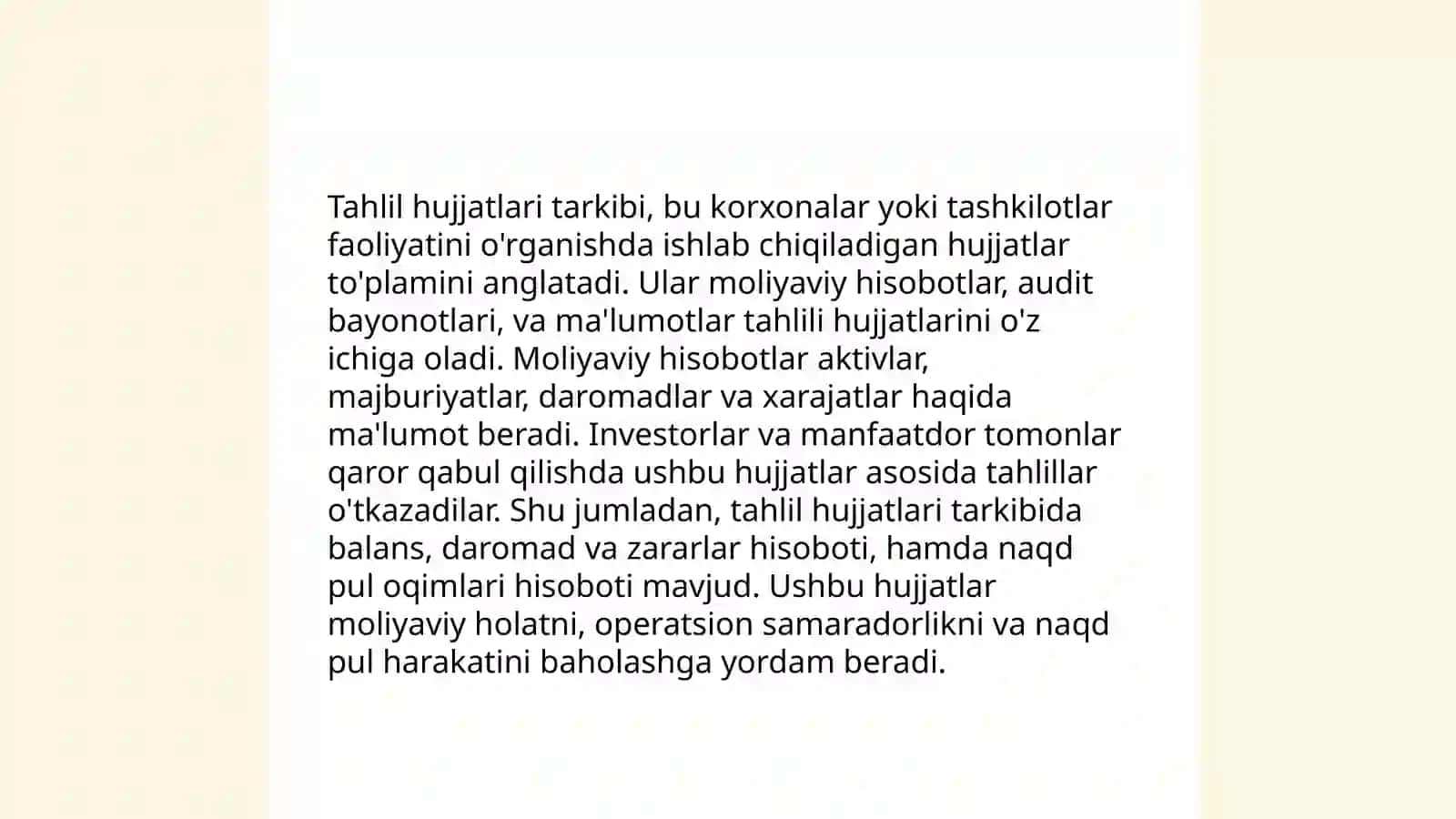 Tahlil hujjatlari yozish 4