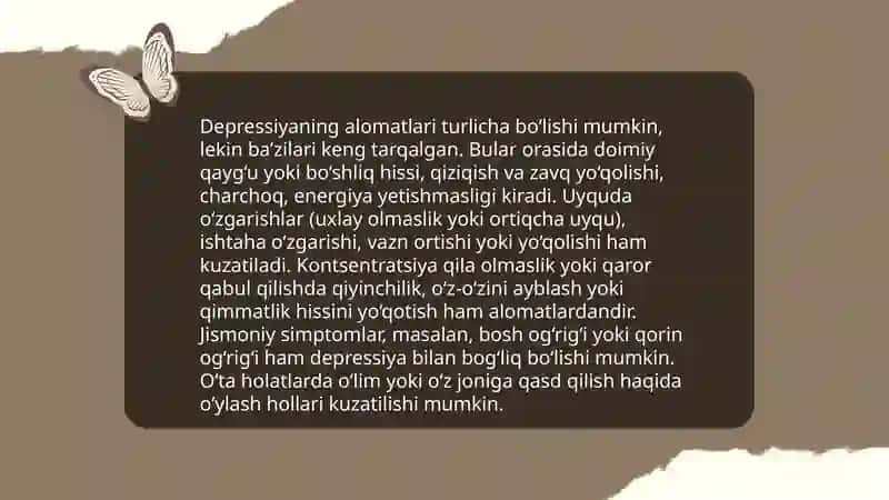 Psixologik kasalliklar.Depressiya 4