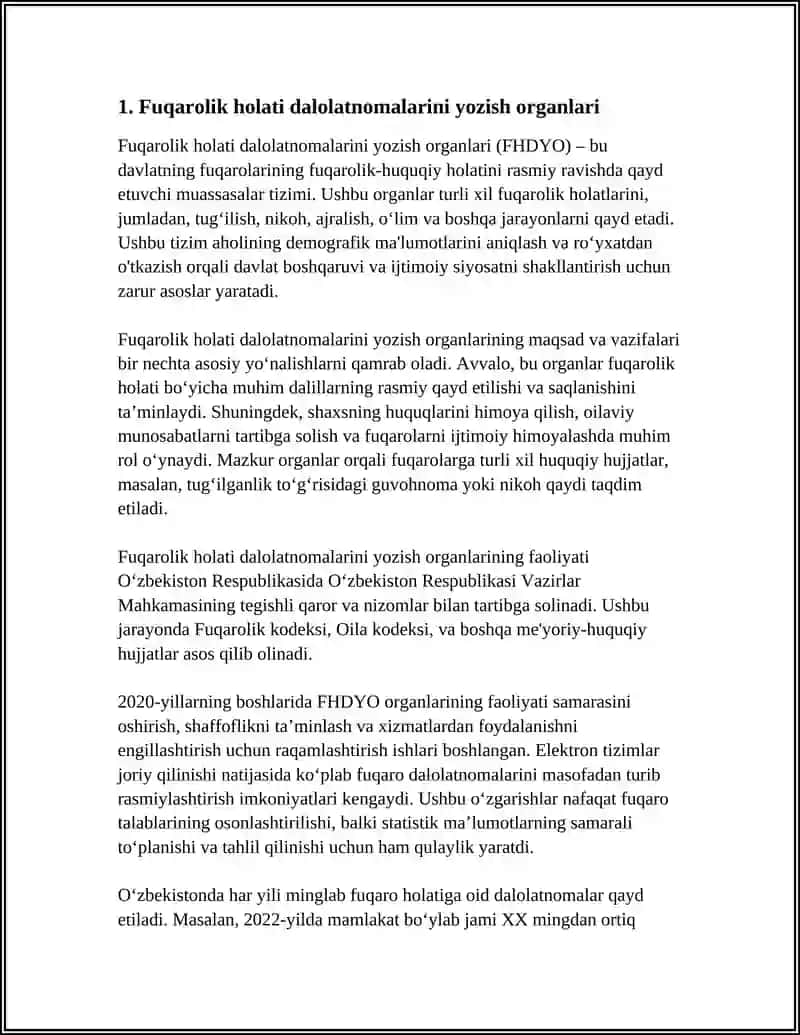Fuqarolik holati dalolatnomalarini yozish organlari 4