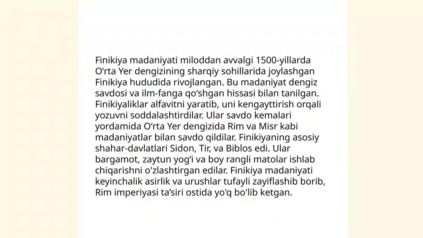 Qadaimgi Sharq O'rtayer dengizi davlatlari 4
