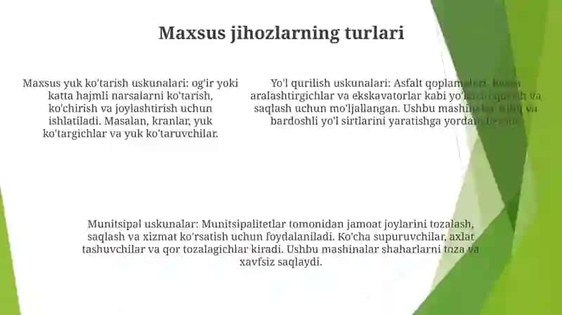 Avtotransport Vositalarining Maxsus Jihozlariga Texnik Xizmat Ko'Rsatish VaTa'MirlashTizimi 4
