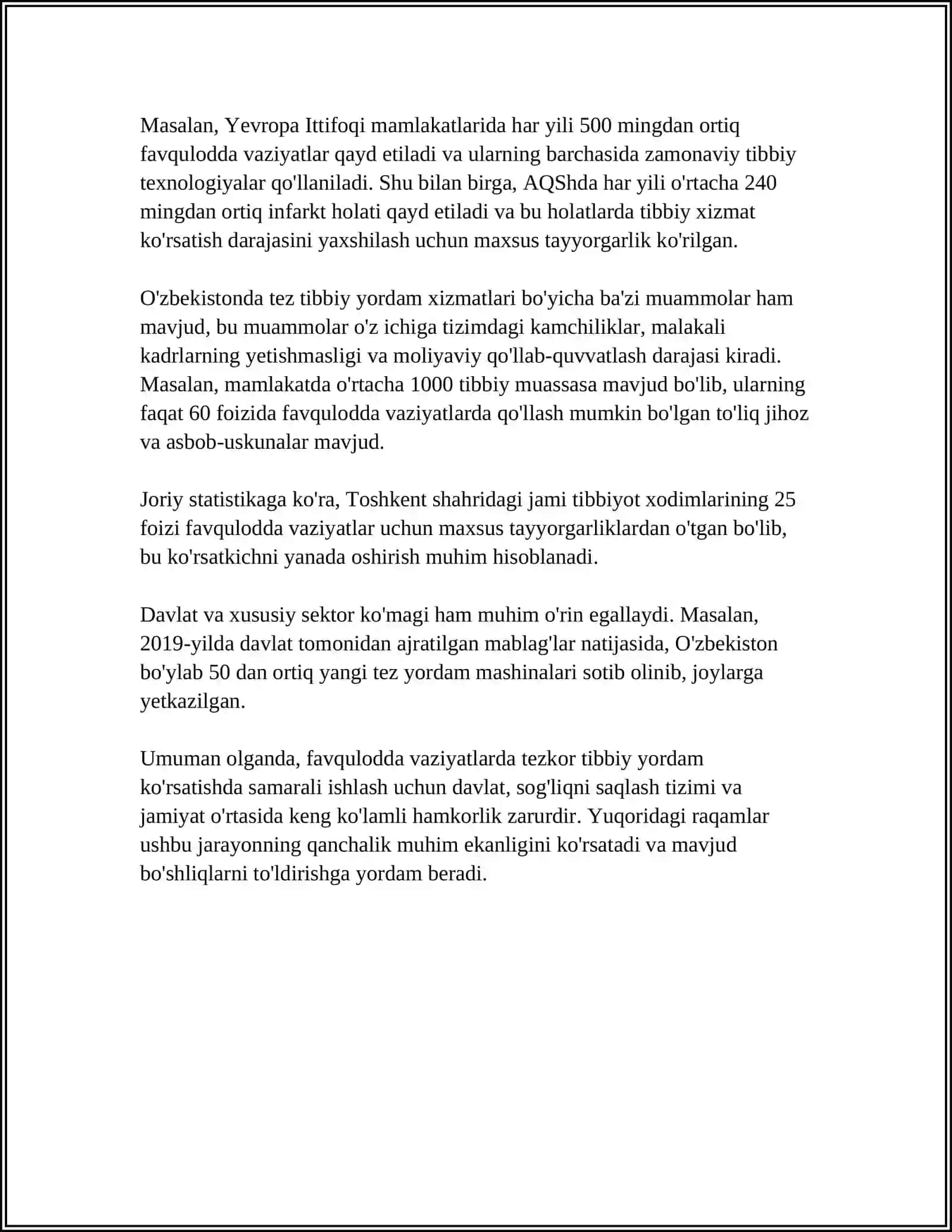 FAVQULOTTA VAZIYATLARDA DAVOLASH-EVAKUATSIYALASH TADBIRLAR TIZIMI 4