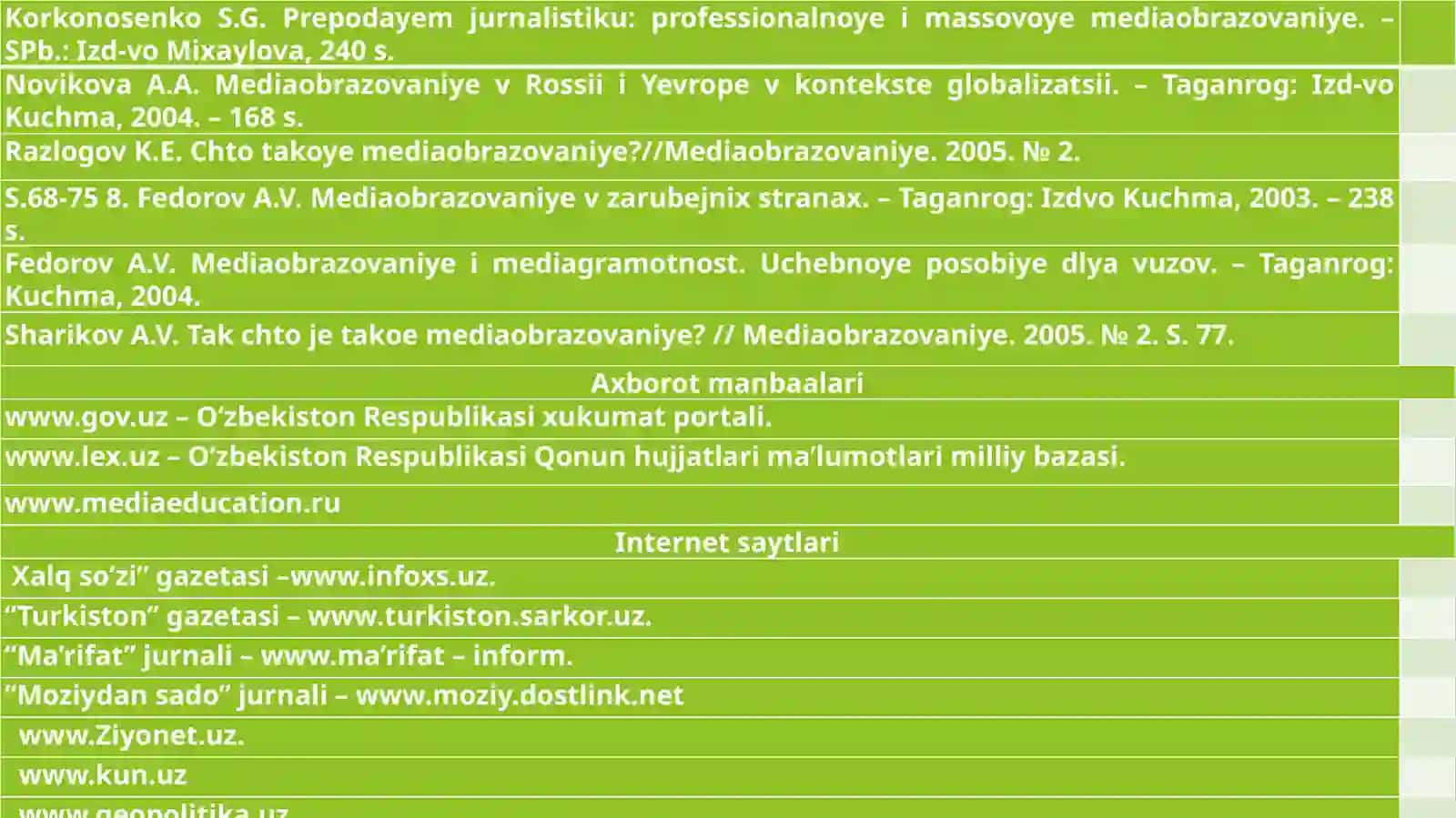 Mediasavodxonlik va axborot madaniyati fanining maqsadi va vazifalari 4