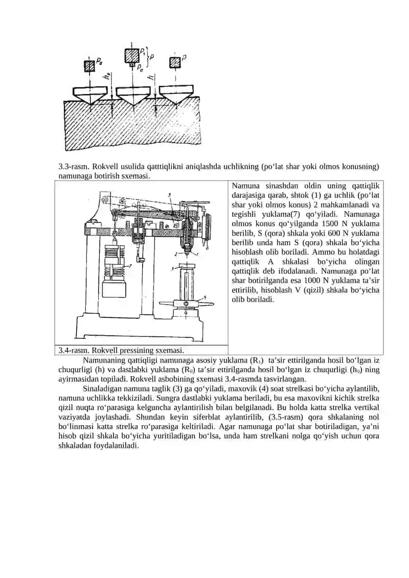 METALLLARNING QATTIQLIGINI BRINELL VA ROKVELL USULLARI BILAN ANIQLASh 4