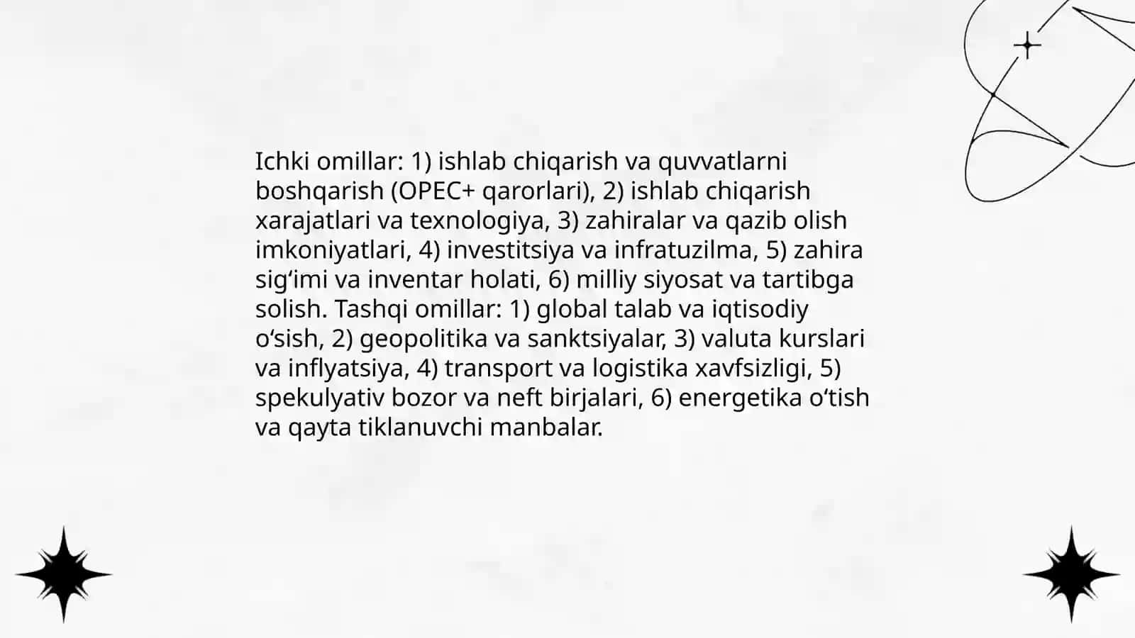 Jahon neft bozorining asosiy tamoyillari va istiqbollari 4