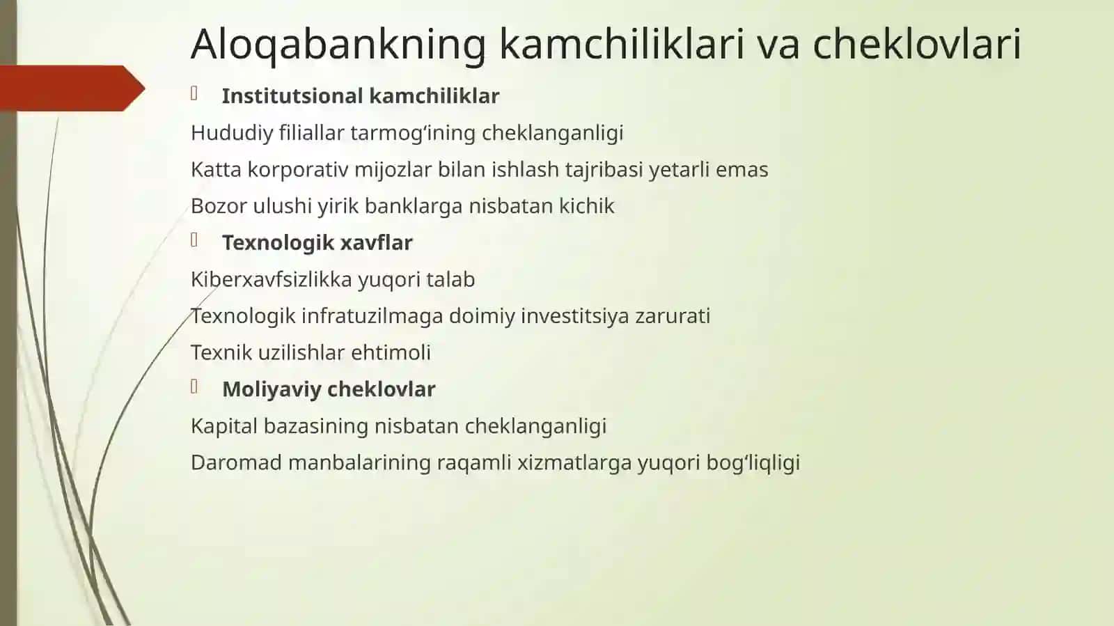 “O‘zbekiston bank tizimida raqobat muhitining shakllanishi: Aloqabank, Xalq banki va Biznesni rivojlantirish banki misolida” 4
