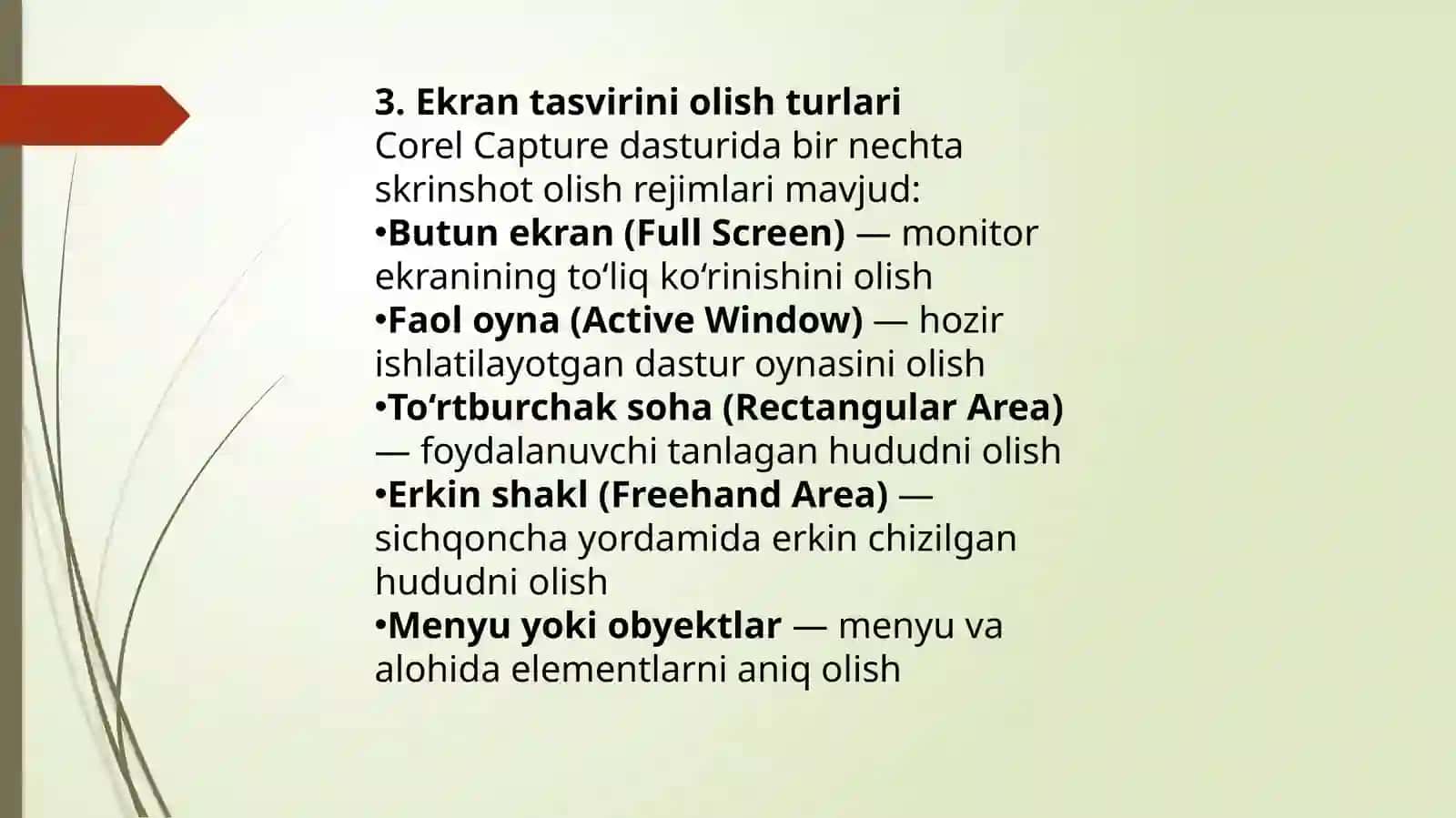 Corel Capturedasturiningimkoniyatlarivaqo‘llanilishi 4