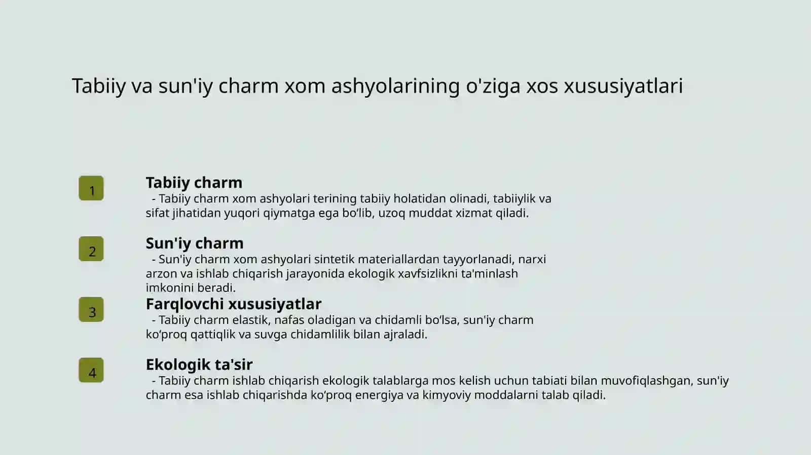 Charm xom ashyolariga tavsif 4