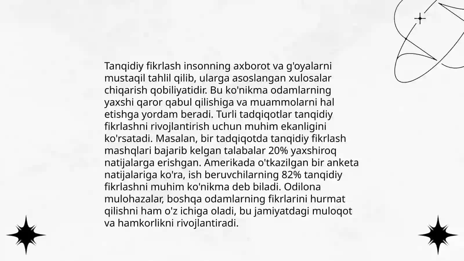 Tanqidiy fikrlashni rivojlantirish texnologiyasi 4