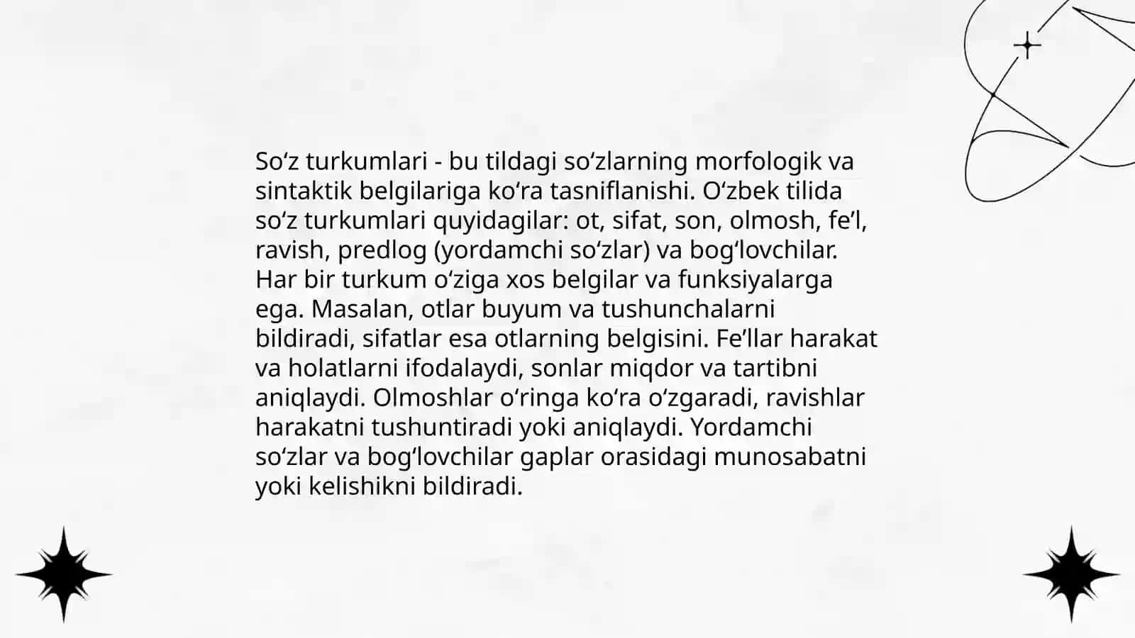 Morfologiya. Ot soʻz turkumi haqida umumiy maʼlumot 4
