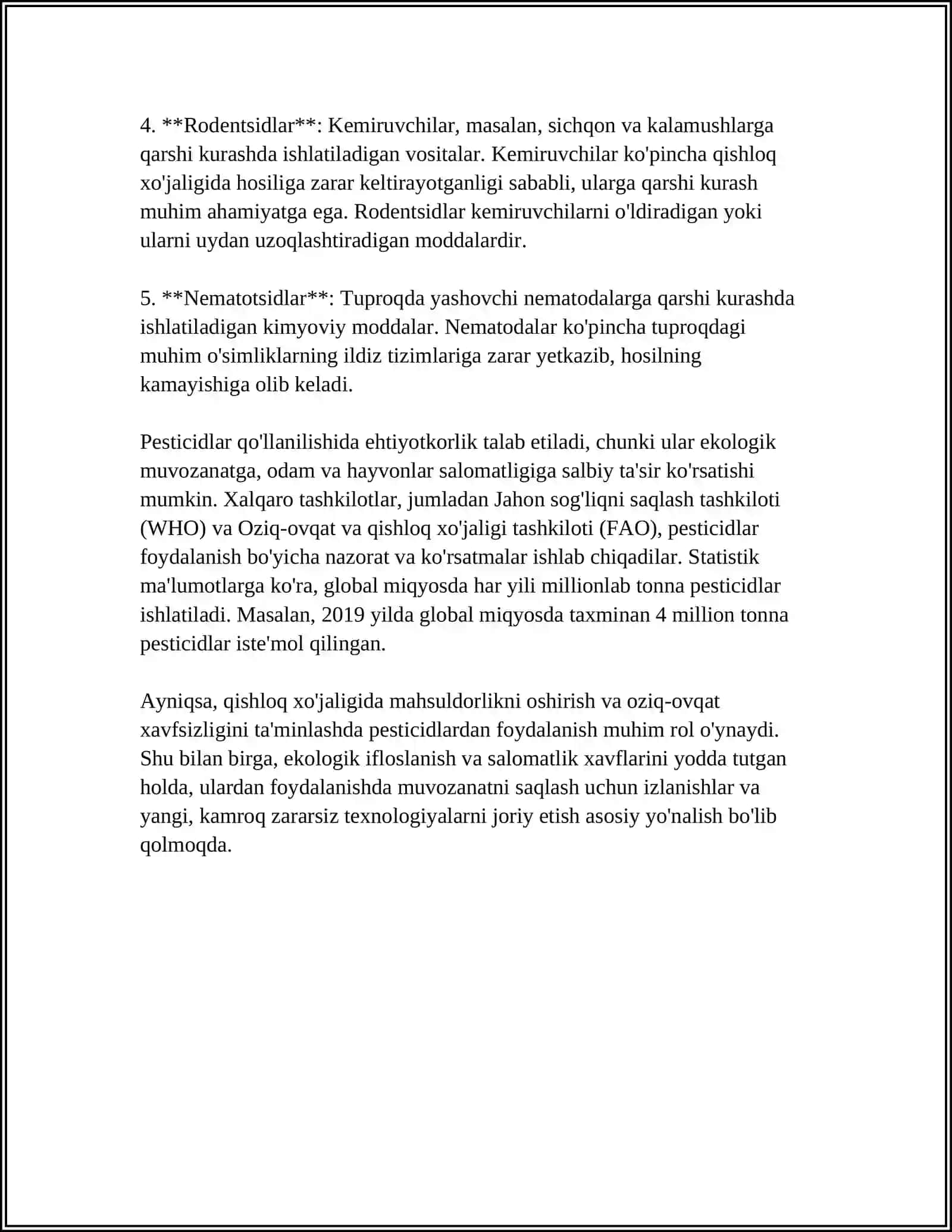 PESTITSIDLARNI QISHLOQ XOʻJALIGIDA ISHLATILISHI. DEFOLIANT VA DEKSIKANTLAR 4