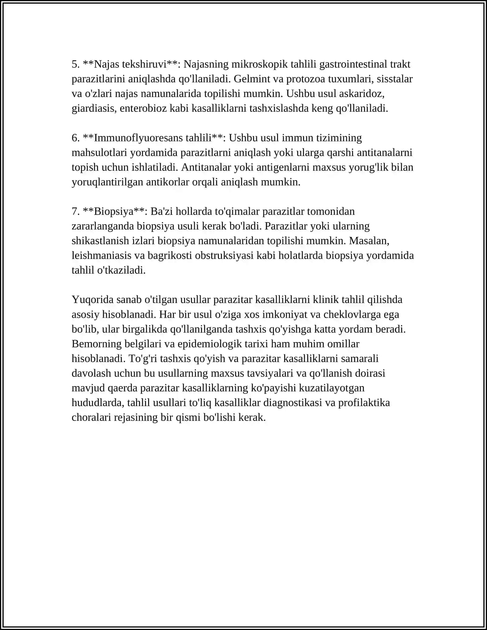 PARAZITAR KASALLIKLARNING DIOGONISTIK USULLARI 4