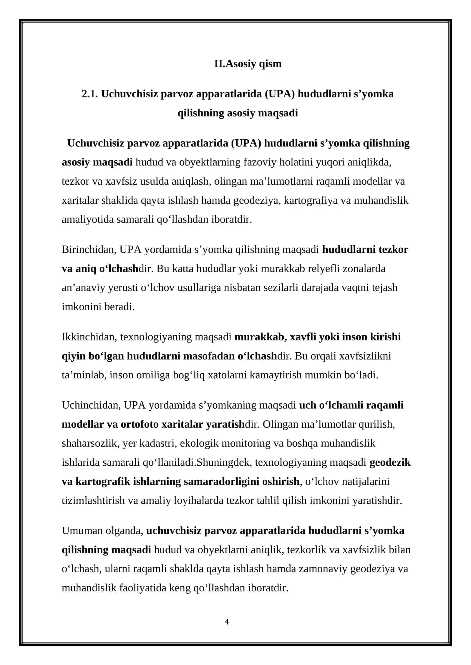 Uchuvchisiz parvoz apparatlarida hududlarni s’yomka qilish 4