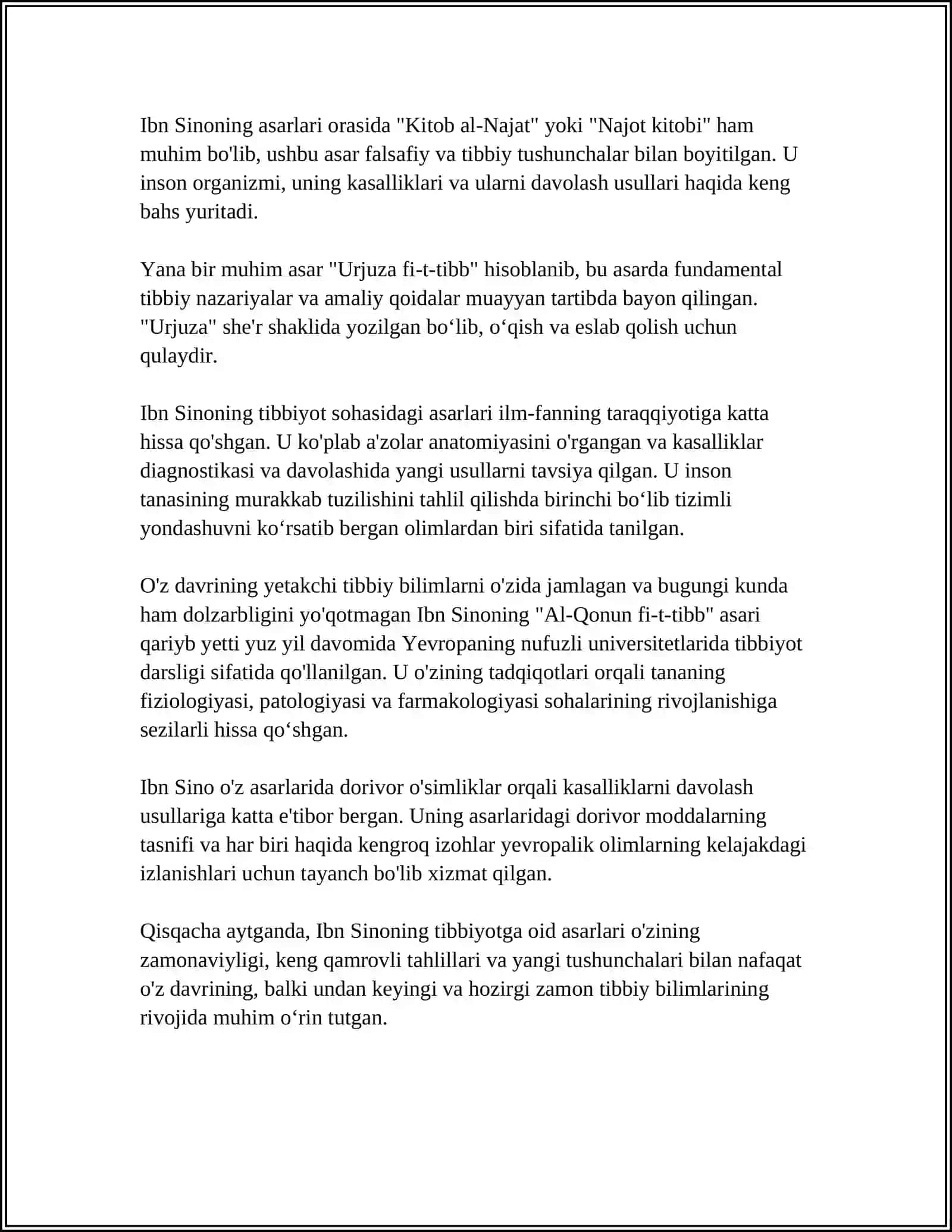 Ibn Sinoning tibbiyotga oid asarlari 4