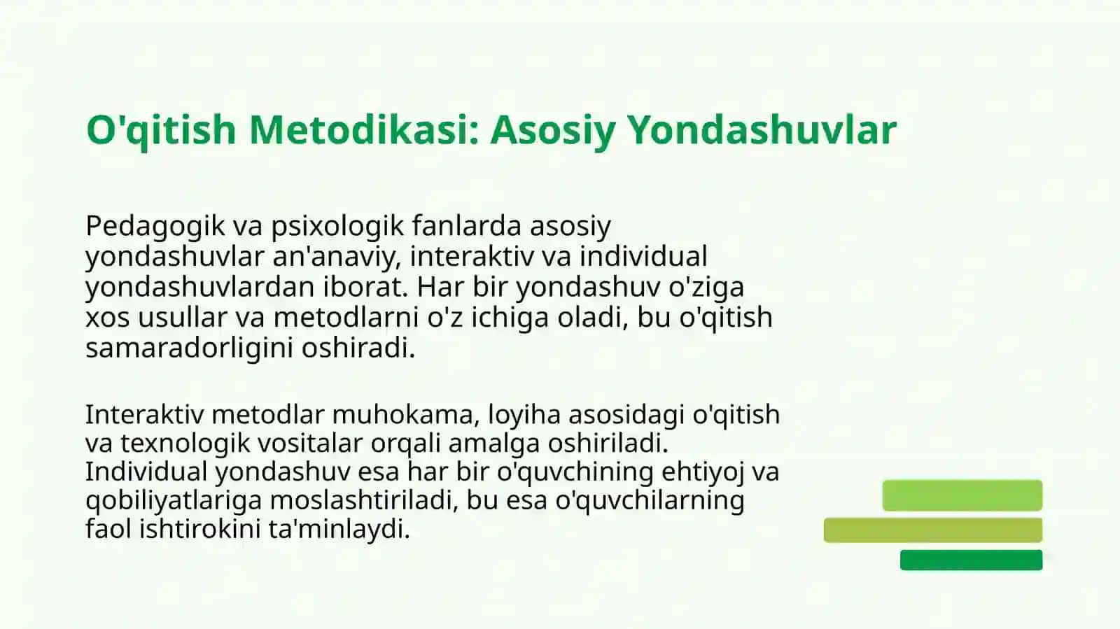 Pedagogik va psixologik fanlarni o'qitish metodikasi fanining predmeti maqsadi va vazifalari mavzusida slayd 4