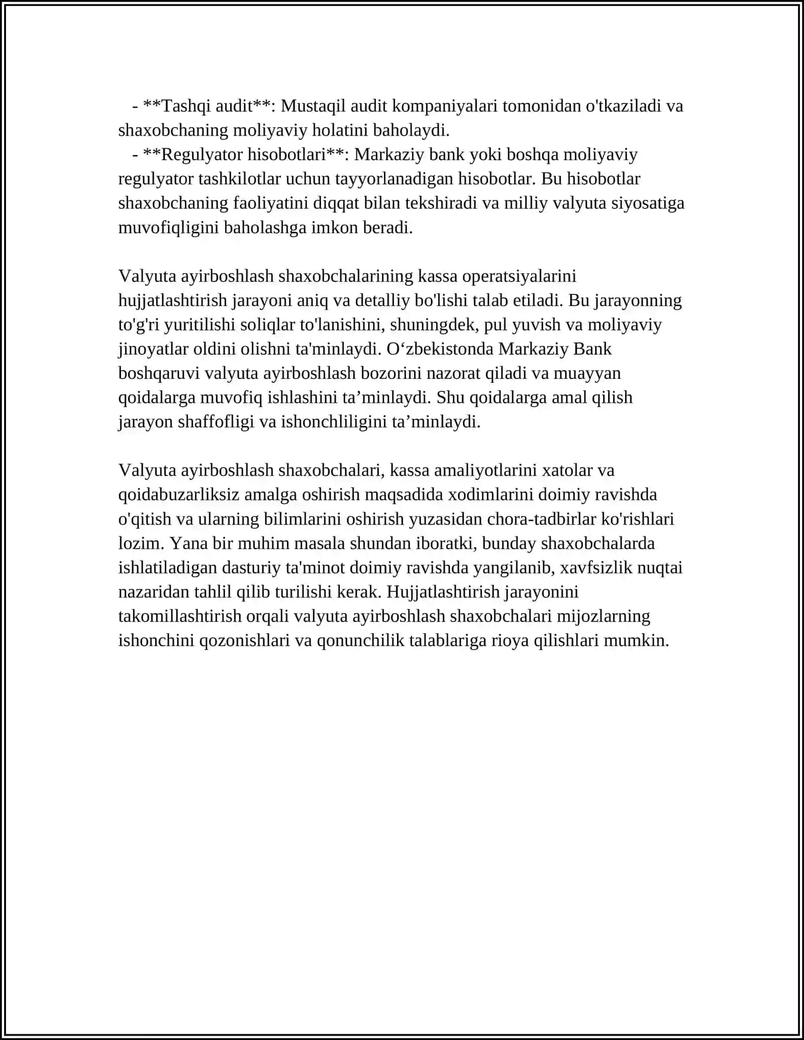 Valyuta Ayirboshlash Shaxobchalarida Kassa Operatsiyalarining Hisobi 4
