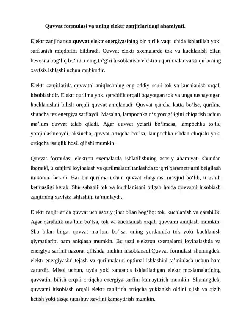 Ketma-ket va parallel ulanishning farqlari 4