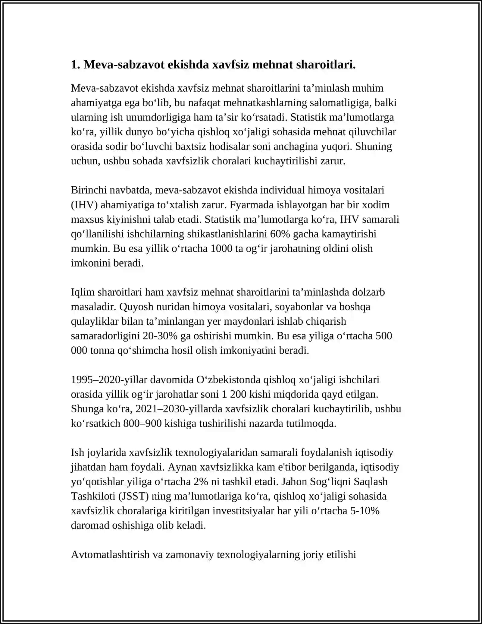 MEVA SABZAVOT EKISHDA MEXNAT MUHOFAZASINI TASHKIL ETISH 4