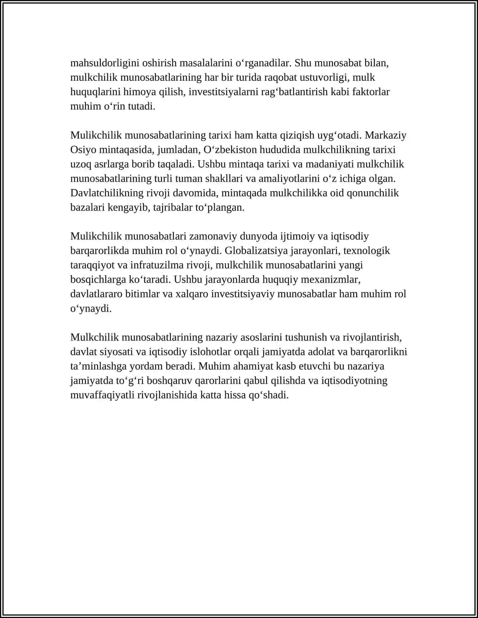 MULIKCHILIK MUNOSABATLARINING IQTISODIY MAZMUNI VA JIHATLARI 4