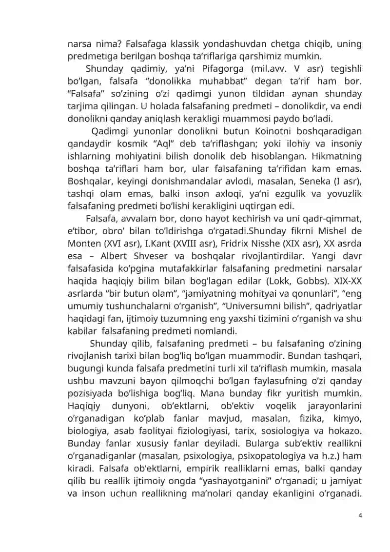 Falsafa faning predmeti, mazmuni va jamiyatdagi roli 4