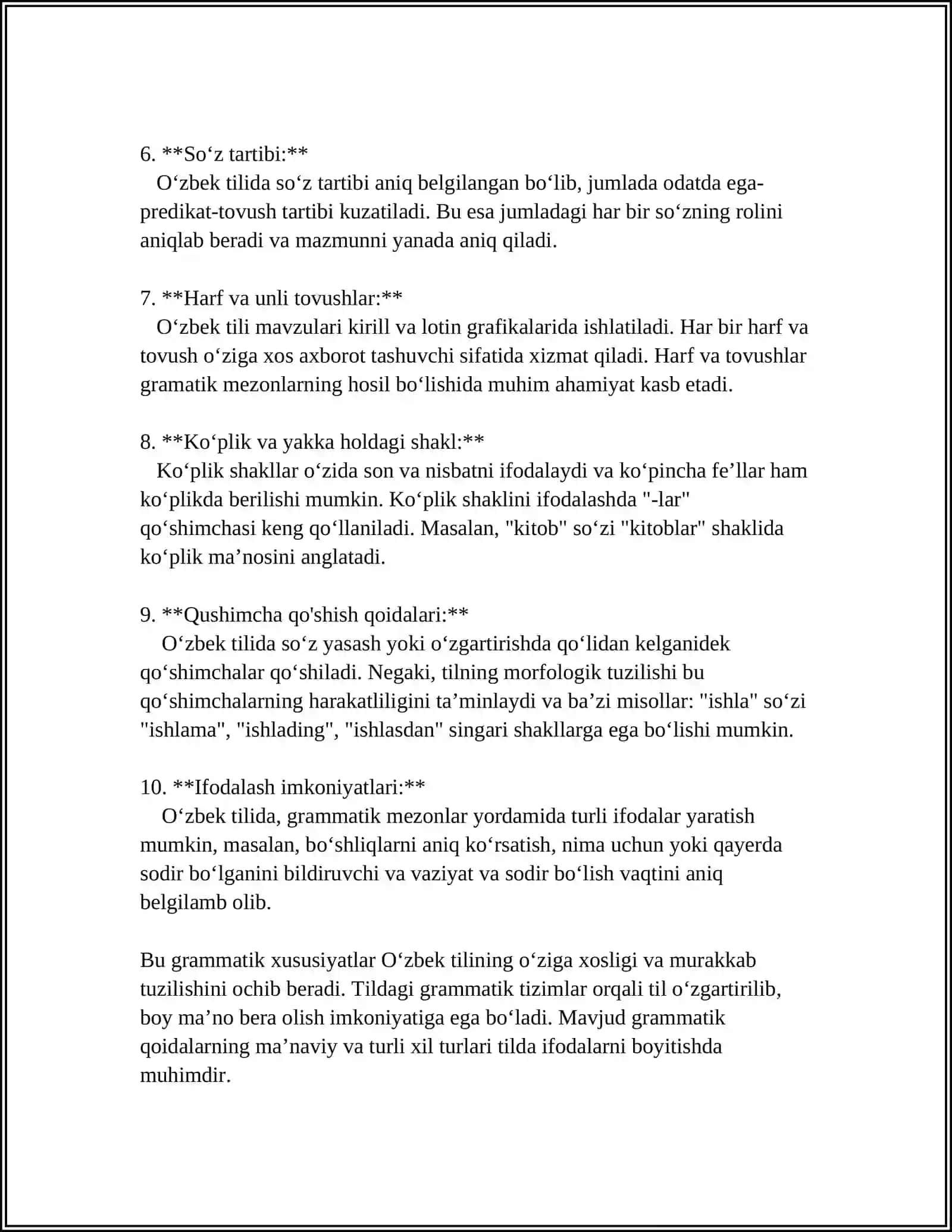 YANGI TAHRIRDAGI O'ZBEKISTON RESPUBLIKASI KONSTITUTSIYASI REFERAT 4