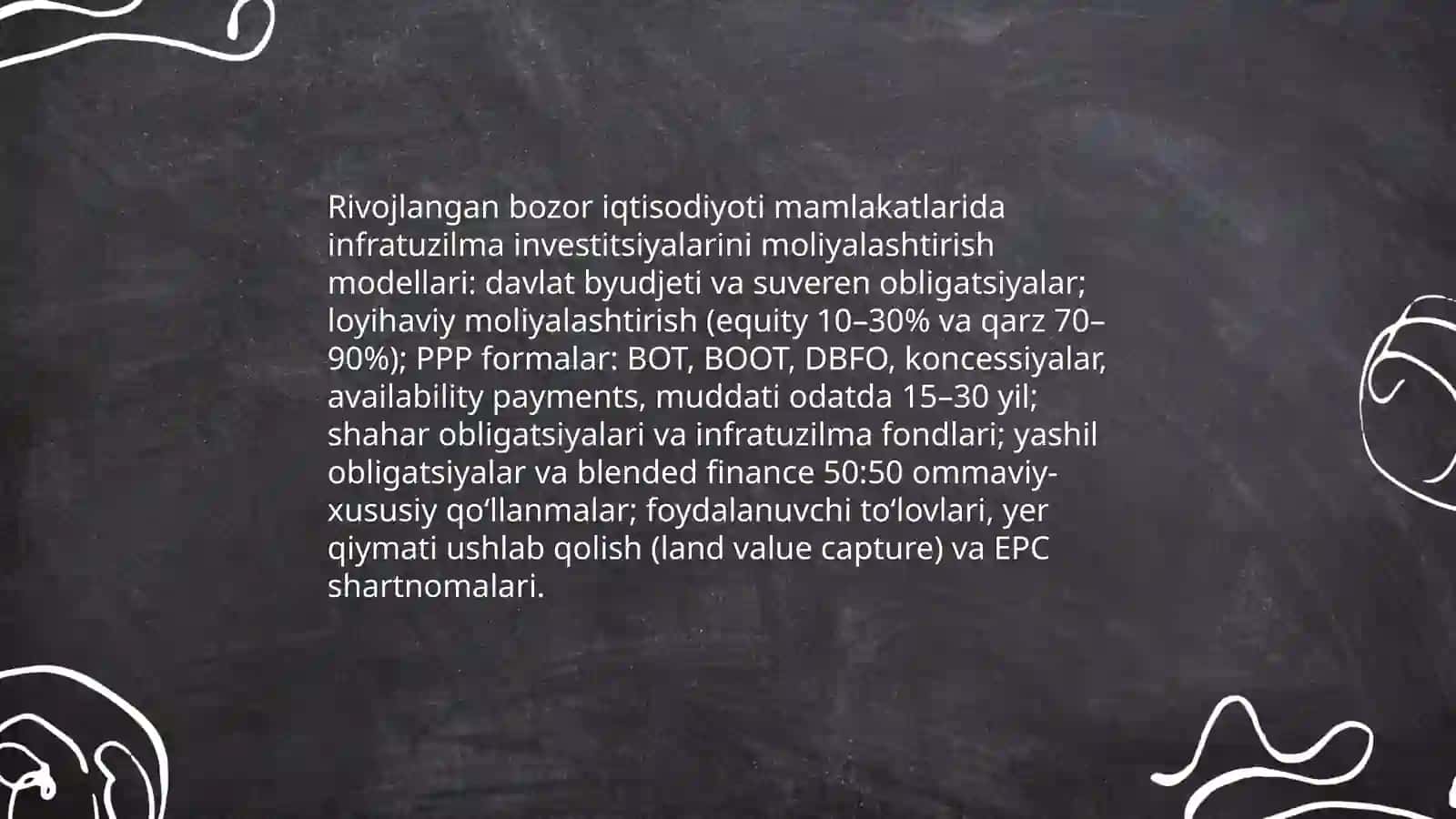 Infratuzilma soxasida infestitsiyalar va ularning iqtisodiy samaradorligi 4