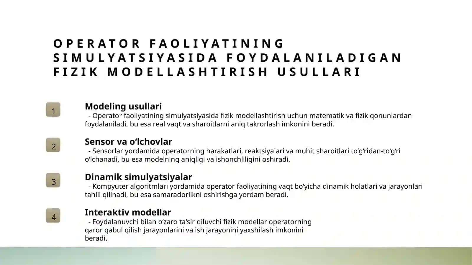 Operator faoliyatni fizik modellashtirish 4