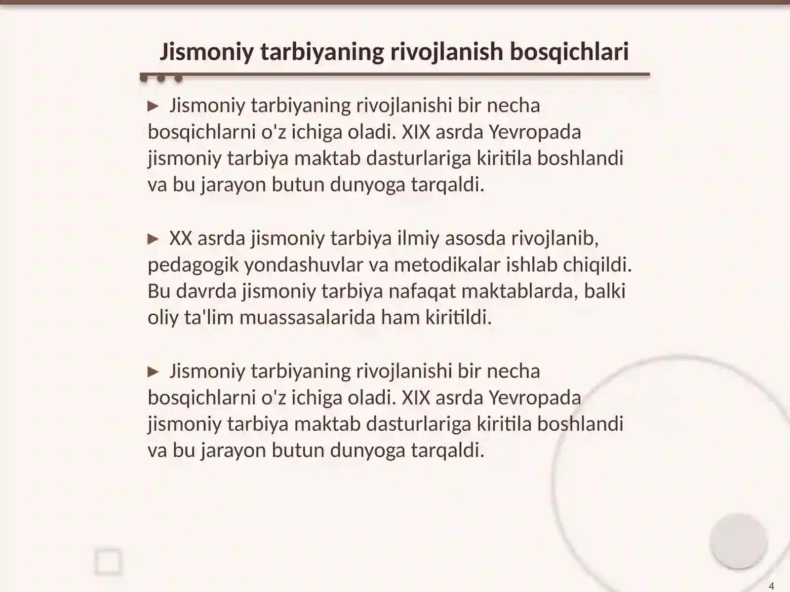 Jismoniy tarbiya tizimining umumiy tavsifi 4