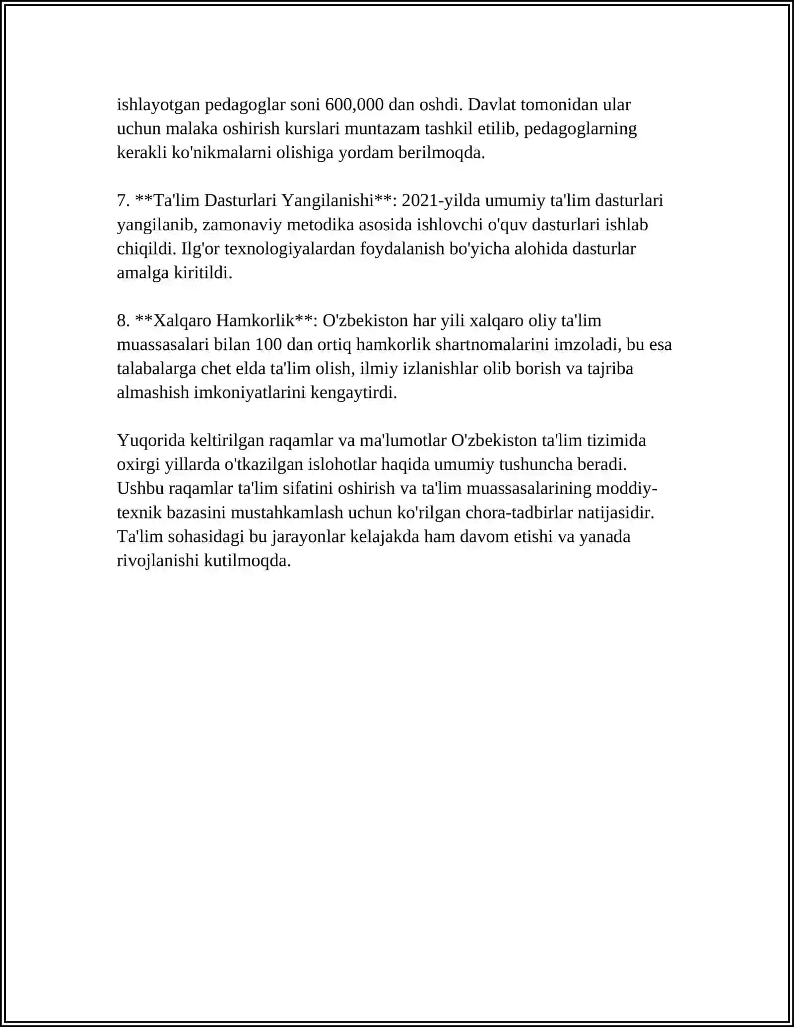 OʻZBEKISTONDA IJTIMOIY SOHADA AMALGA OSHIRILAYOTGAN OʻZGARISHLARNING MAZMUN VA MOHIYATI 4