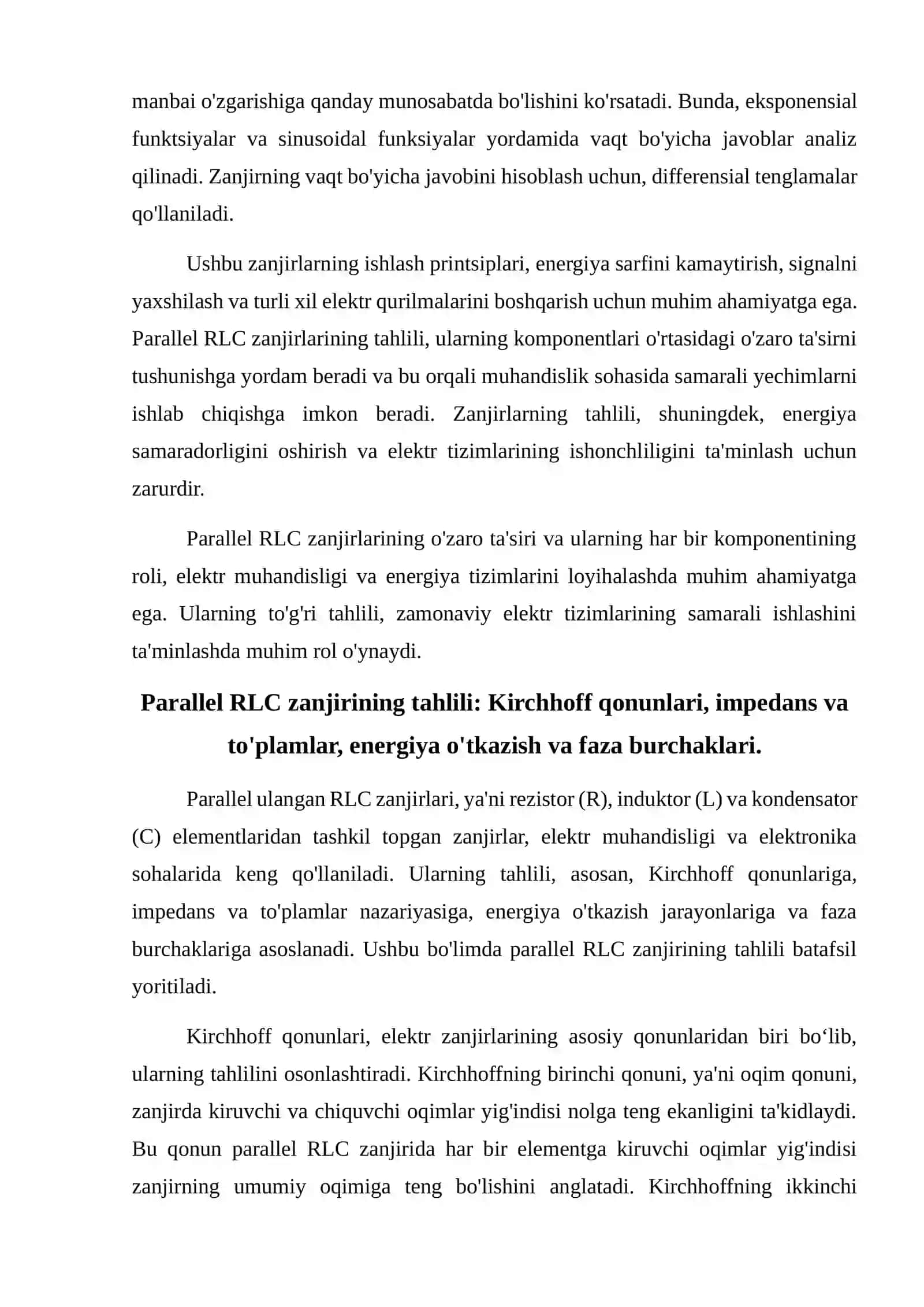 Parallel ulangan RLC zanjirlari tahlili 4