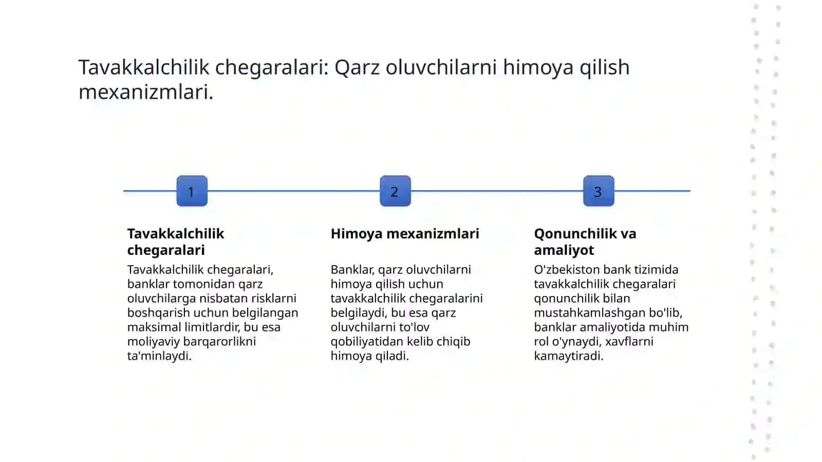 Bir qarz oluvchi, o'zaro aloqador qarz oluvchilar guruhi, shu jumladan bankka aloqador shaxslar uchun tavakkalchilikning eng ko'p miqdori to'g'risidagi NIZOM 4