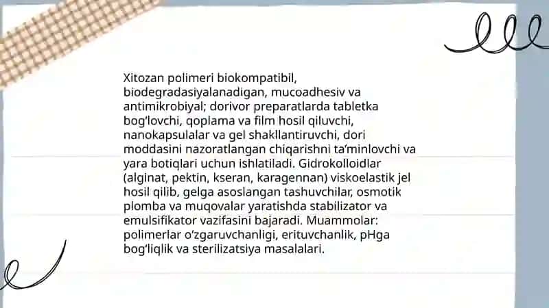 Dorivor Polimer Preparatlarni Texnologiyasi va Nomenklaturasi 4