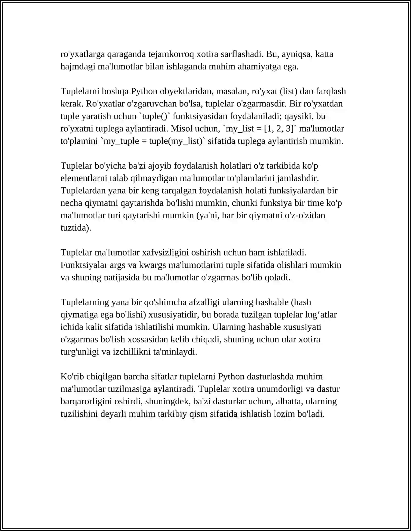 Tuplelarning Ahamiyati va Vazifalari 4