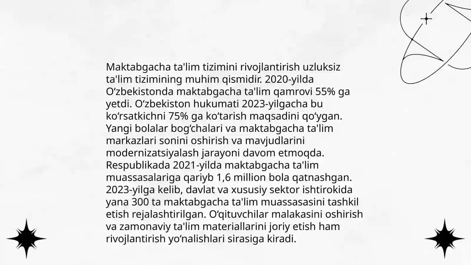 O`zbekistonda talim sohasida amalga oshirilgan islohotlar 4