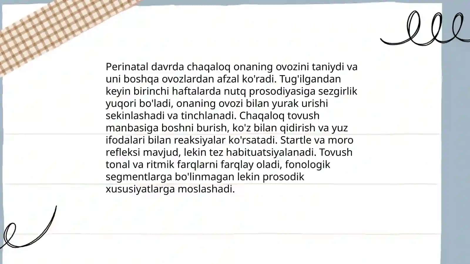 Nutqning ontogenezda rivojlanishining boshlangʻich bosqichi 4