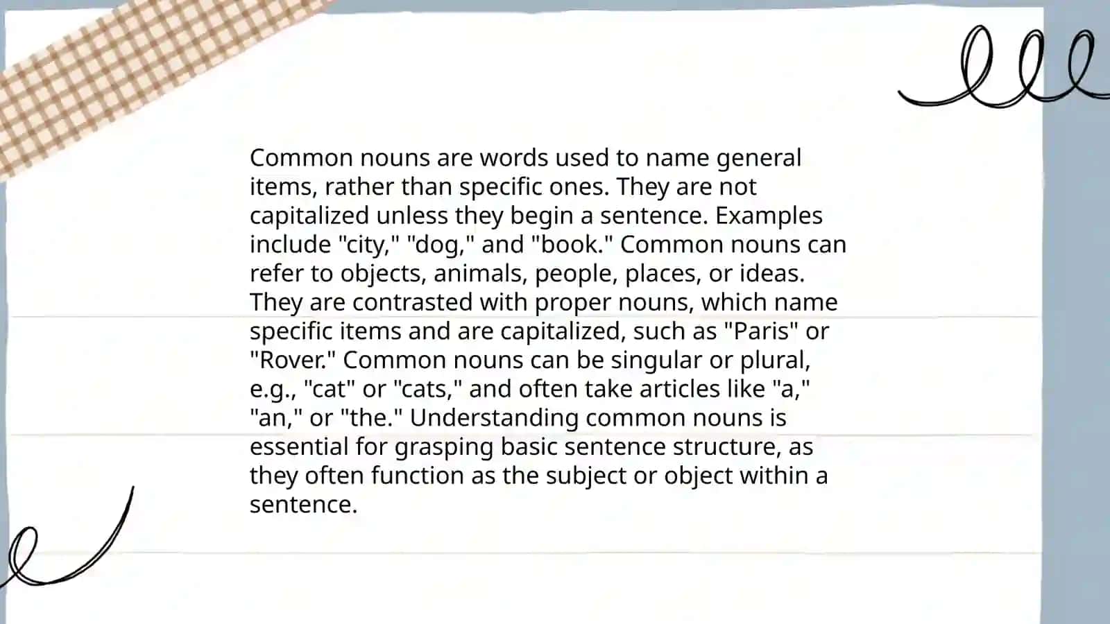 Explain proper and common nouns 4