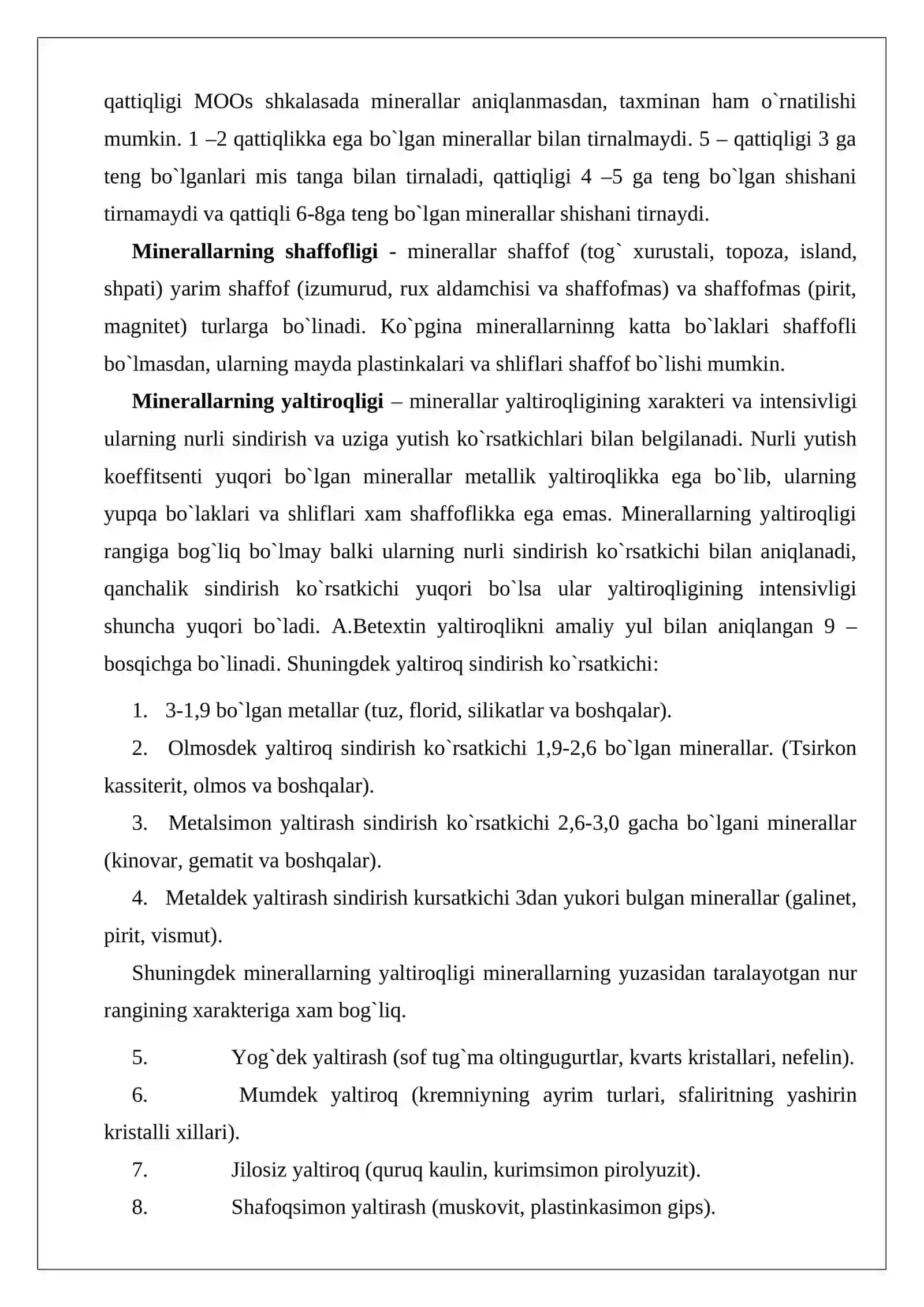 Minerallar va ularning xossalari 4