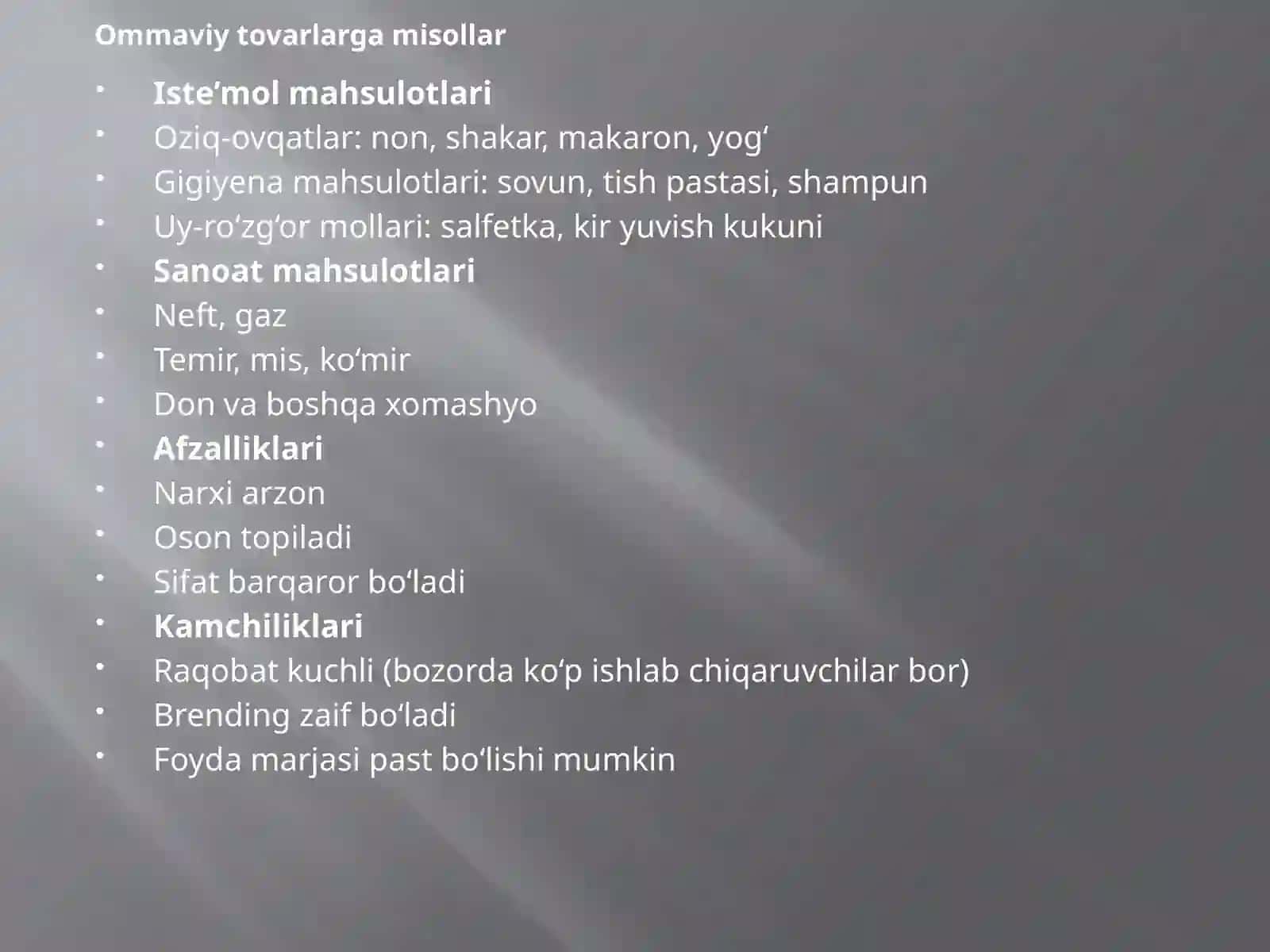 Ommaviytovarlar va Umumiy Resuslar 4