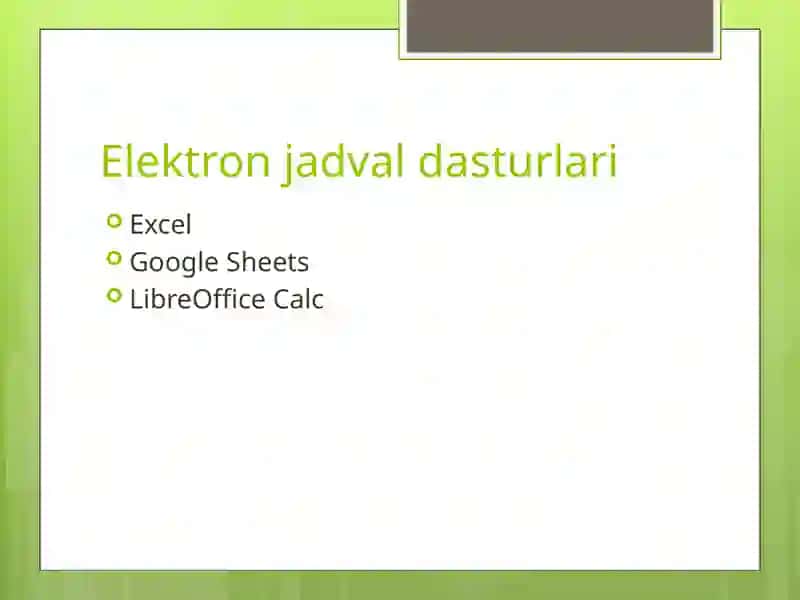 Elektron jadvalni loyihalash 4