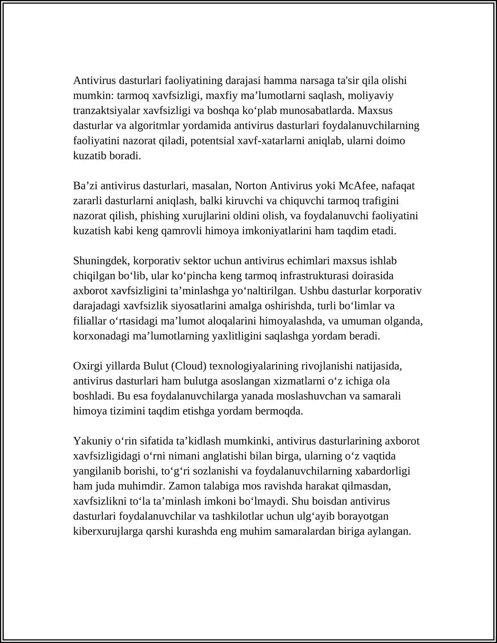Antivirusing axborot xavfsizligidagi о‘rni 4