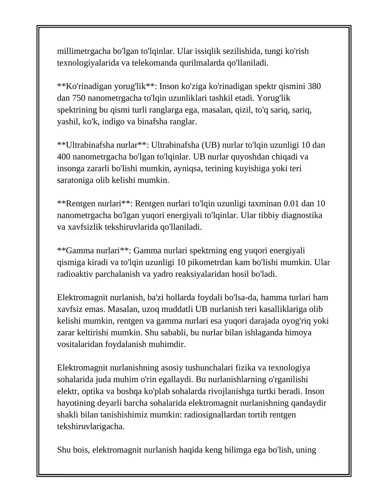 Elektromagnit nurlanish va uning organzimiga ta'siri 4